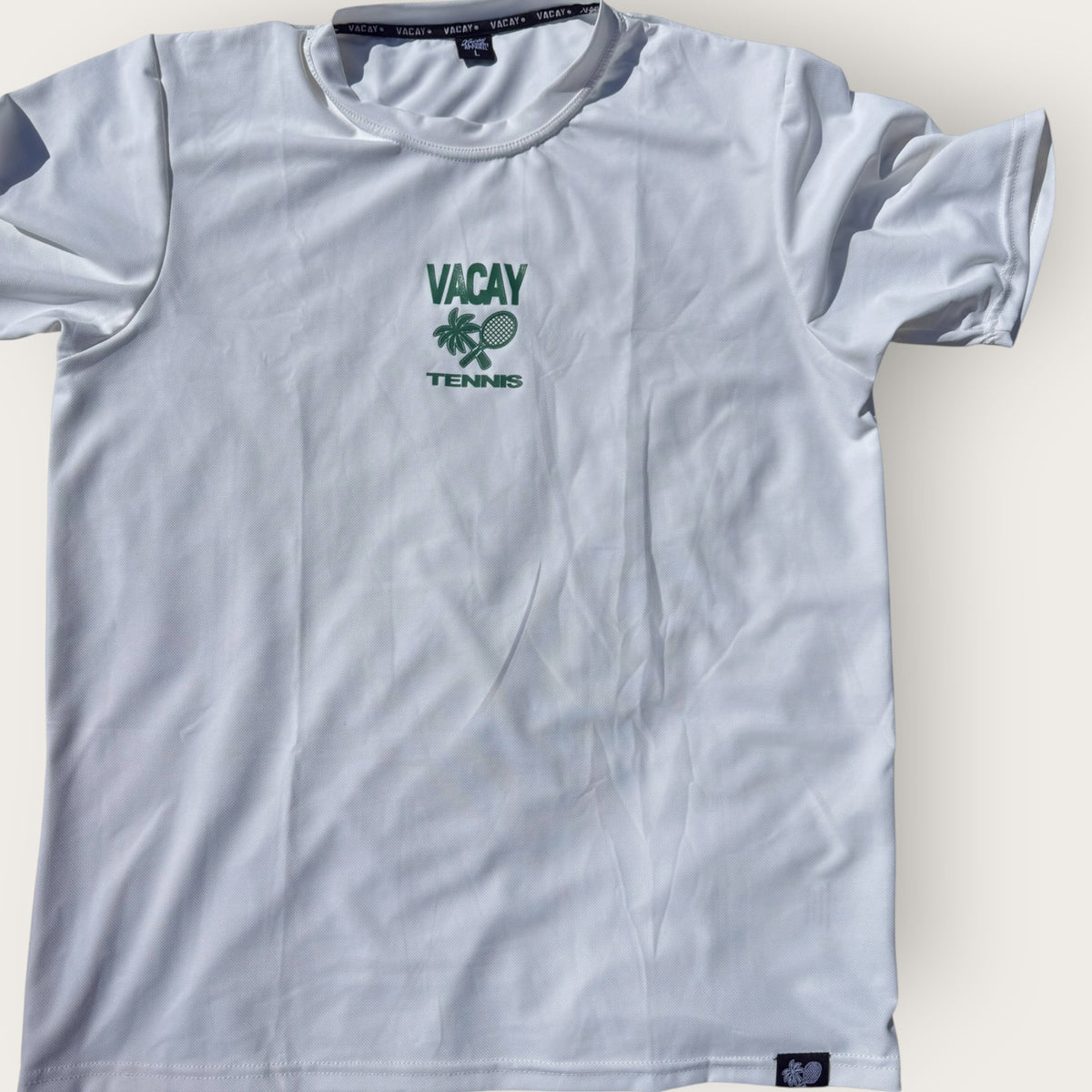 Ace Tennis Men’s Performance Tee - White / Dark Green