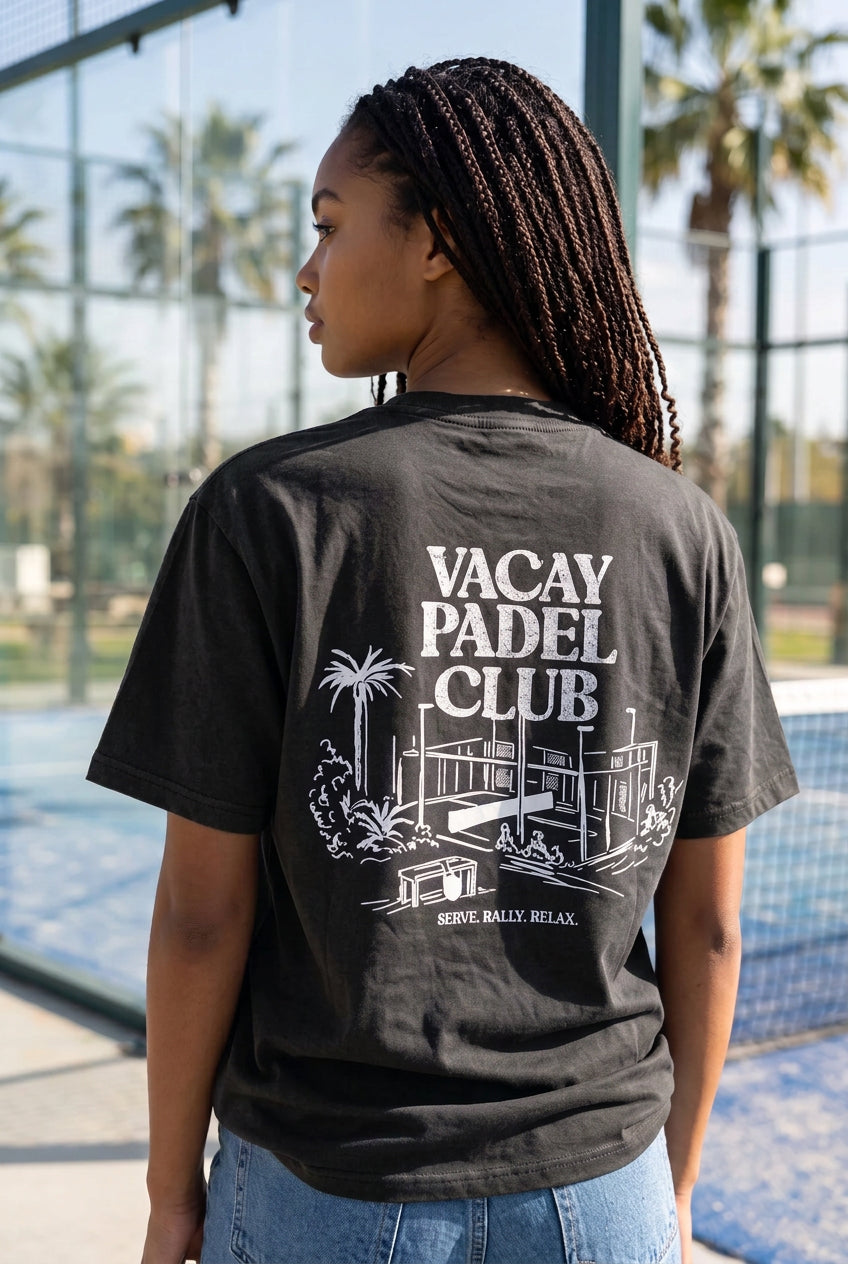 Vacay Padel Club Tshirt - Black - Unisex
