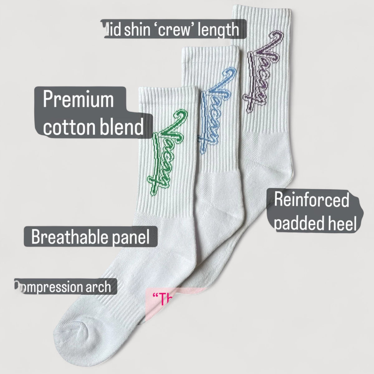 COURT CREW SOCKS 3 PACK