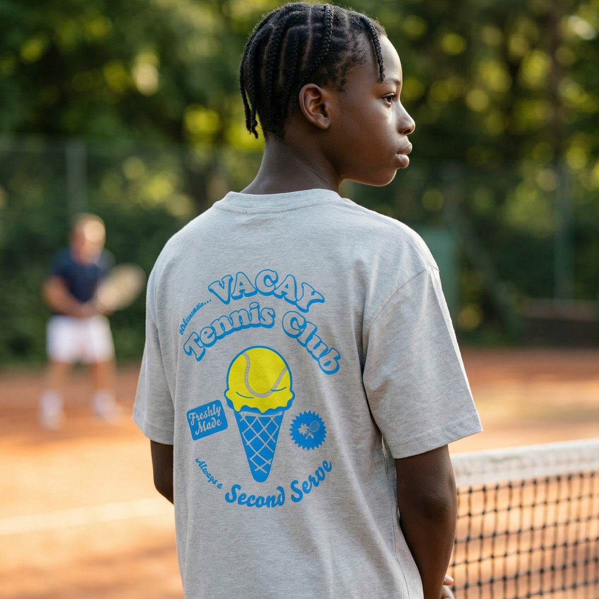 Second Serve Kids Tennis Tee - Graphite
