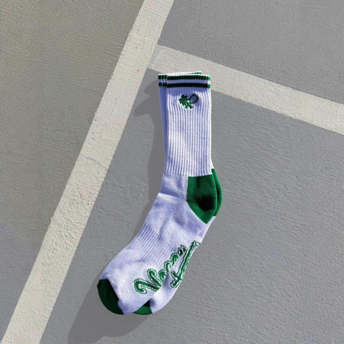 VARSITY SOCKS (ONE PAIR) - WHITE / DEEP GREEN