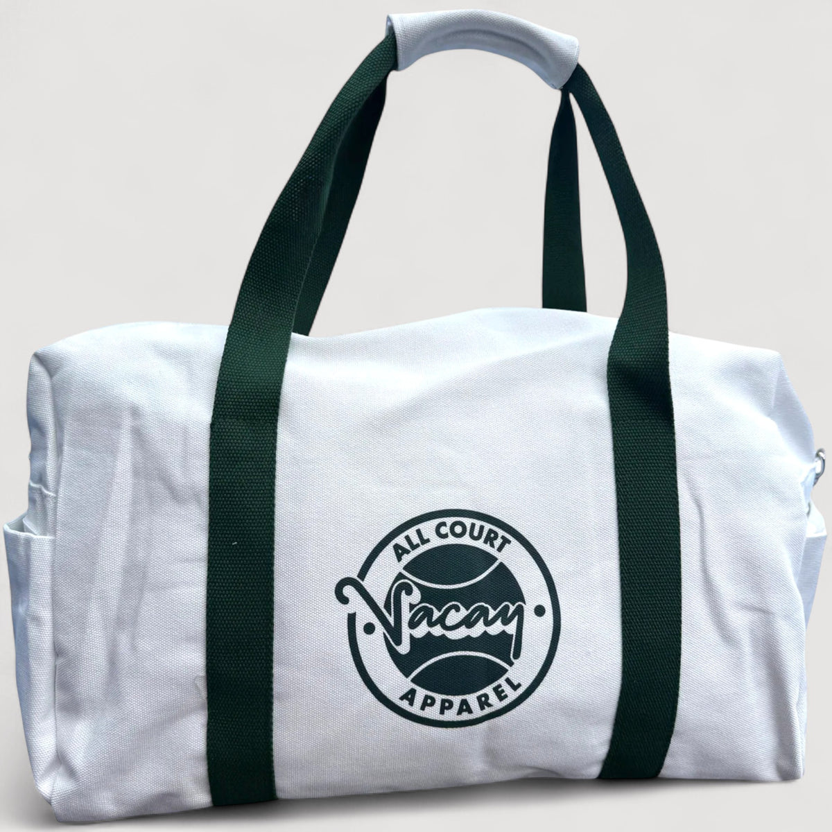 CLASSIC COURT DUFFEL BAG - WHITE / DEEP GREEN *SALE*