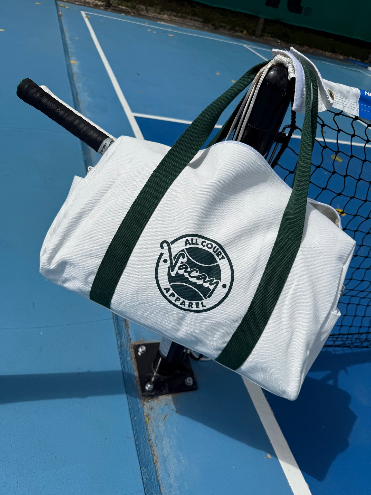 CLASSIC COURT DUFFEL BAG - WHITE / DEEP GREEN *SALE*