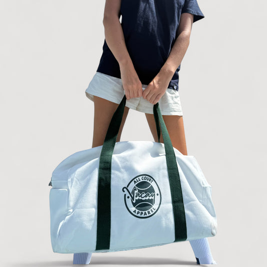 CLASSIC COURT DUFFEL BAG - WHITE / DEEP GREEN *SALE*