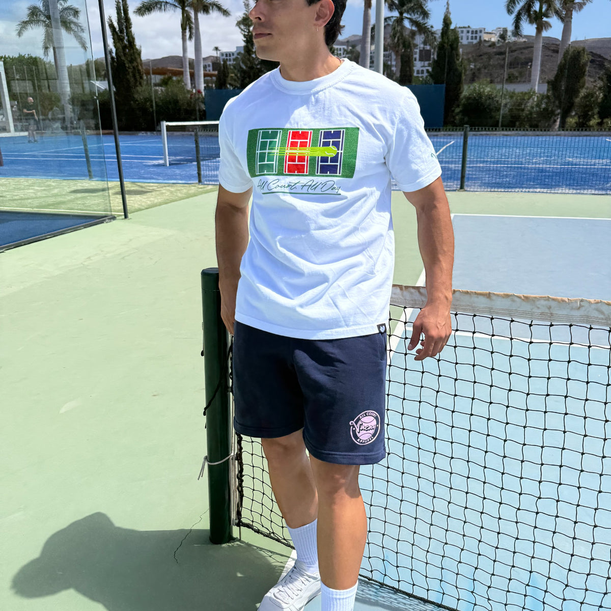 ALL COURT ALL DAY T-SHIRT - UNISEX - WHITE
