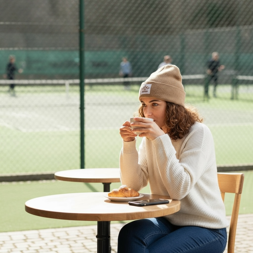 Tennis Club Beanie - Dark Sand