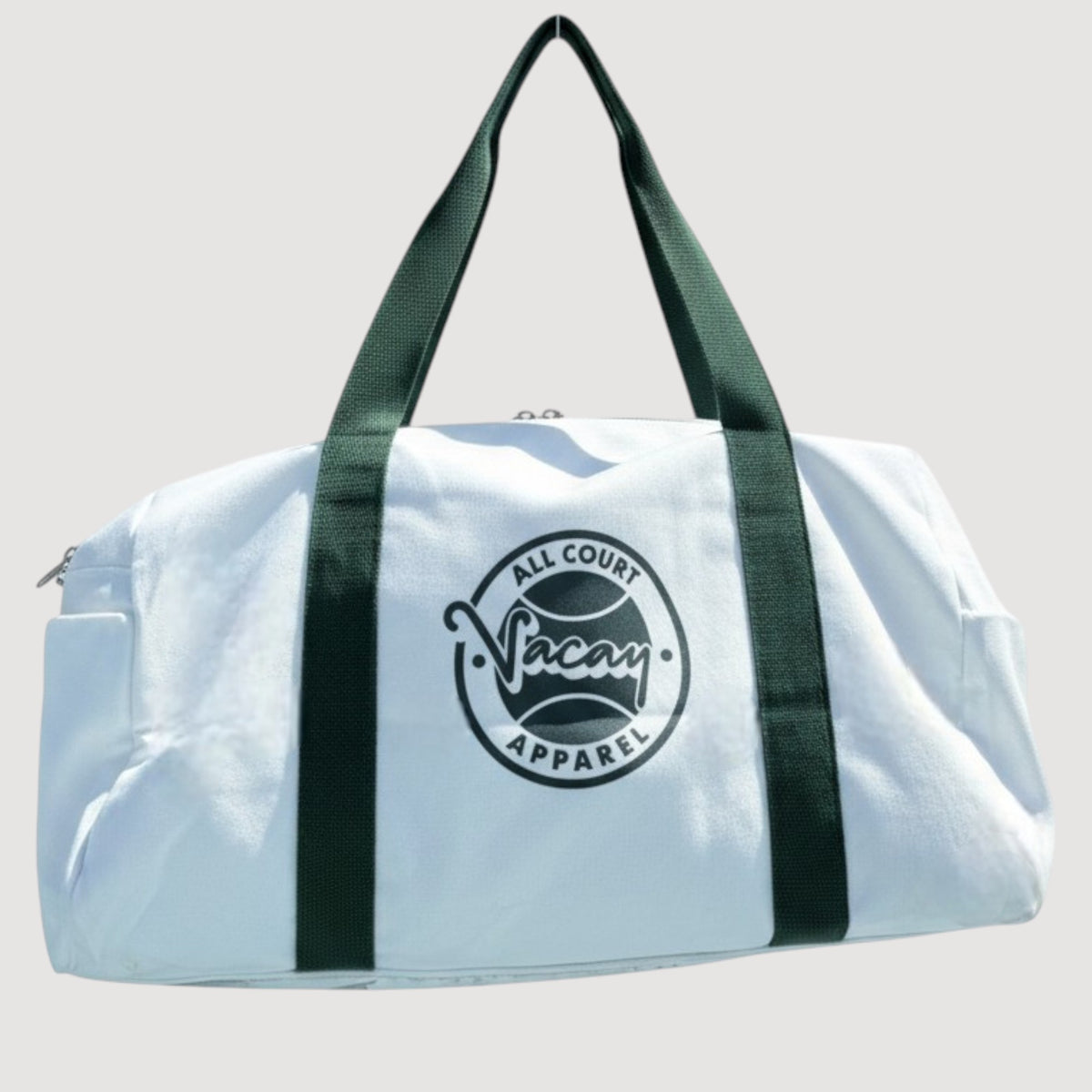 CLASSIC COURT DUFFEL BAG - WHITE / DEEP GREEN *SALE*