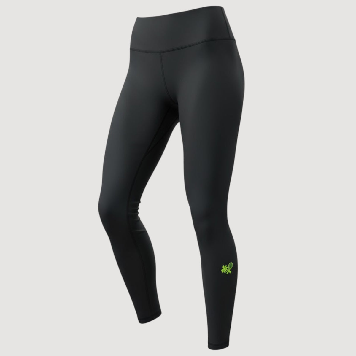 Women's High Rise Training Leggings 7/8 - Pure Black / Yellow *SALE*