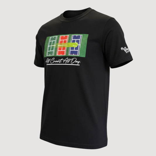 ALL COURT ALL DAY T-SHIRT - UNISEX - BLACK *SALE*
