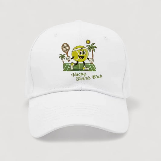VACAY TIME KIDS TENNIS CAP - WHITE *SALE*